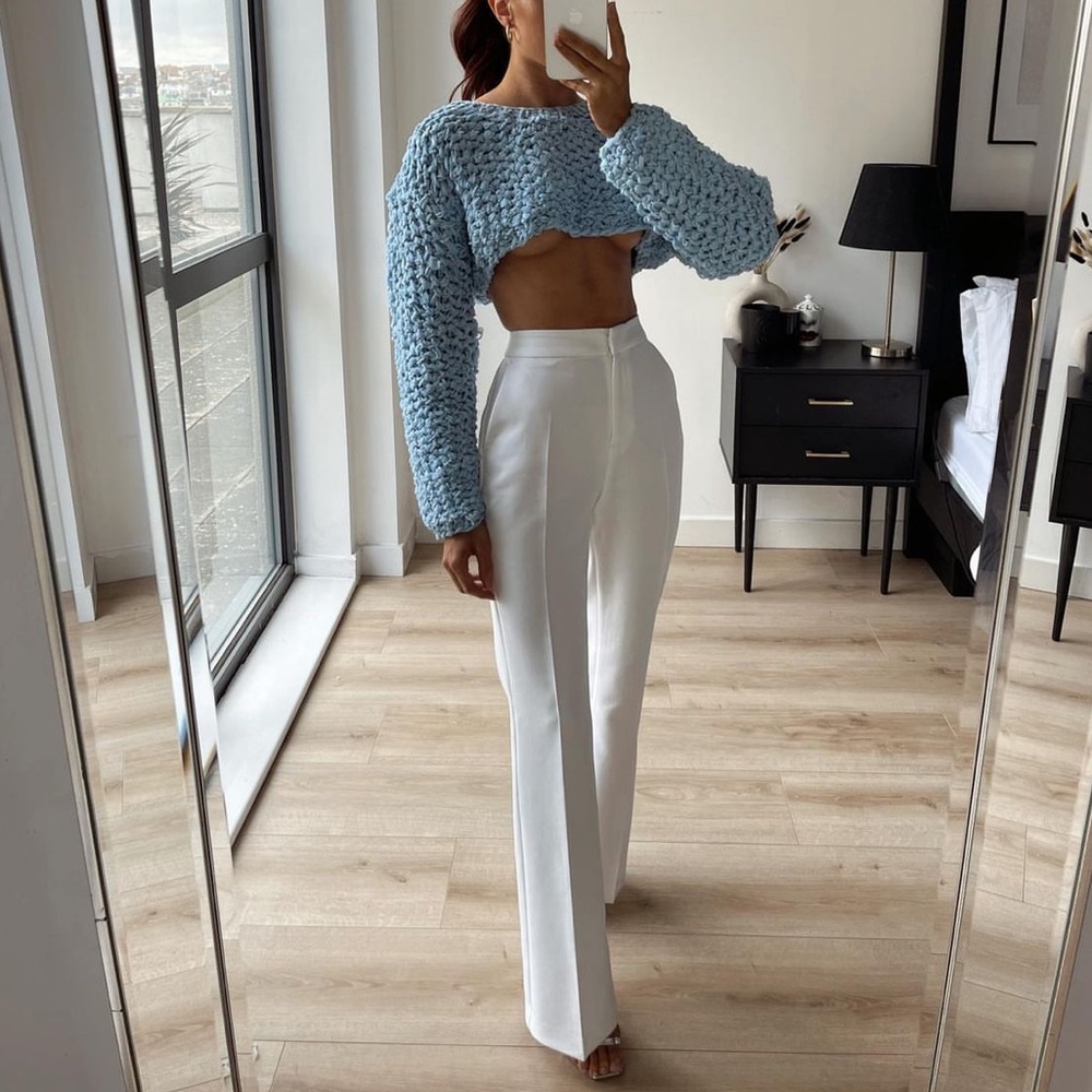 NWT Zara Limited Edition Cropped Crochet Sweater - Picture 3 of 9
